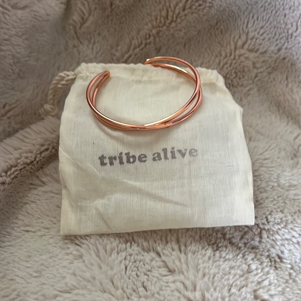 Tribe Alive Rose Gold Criss Cross Cuff - Os